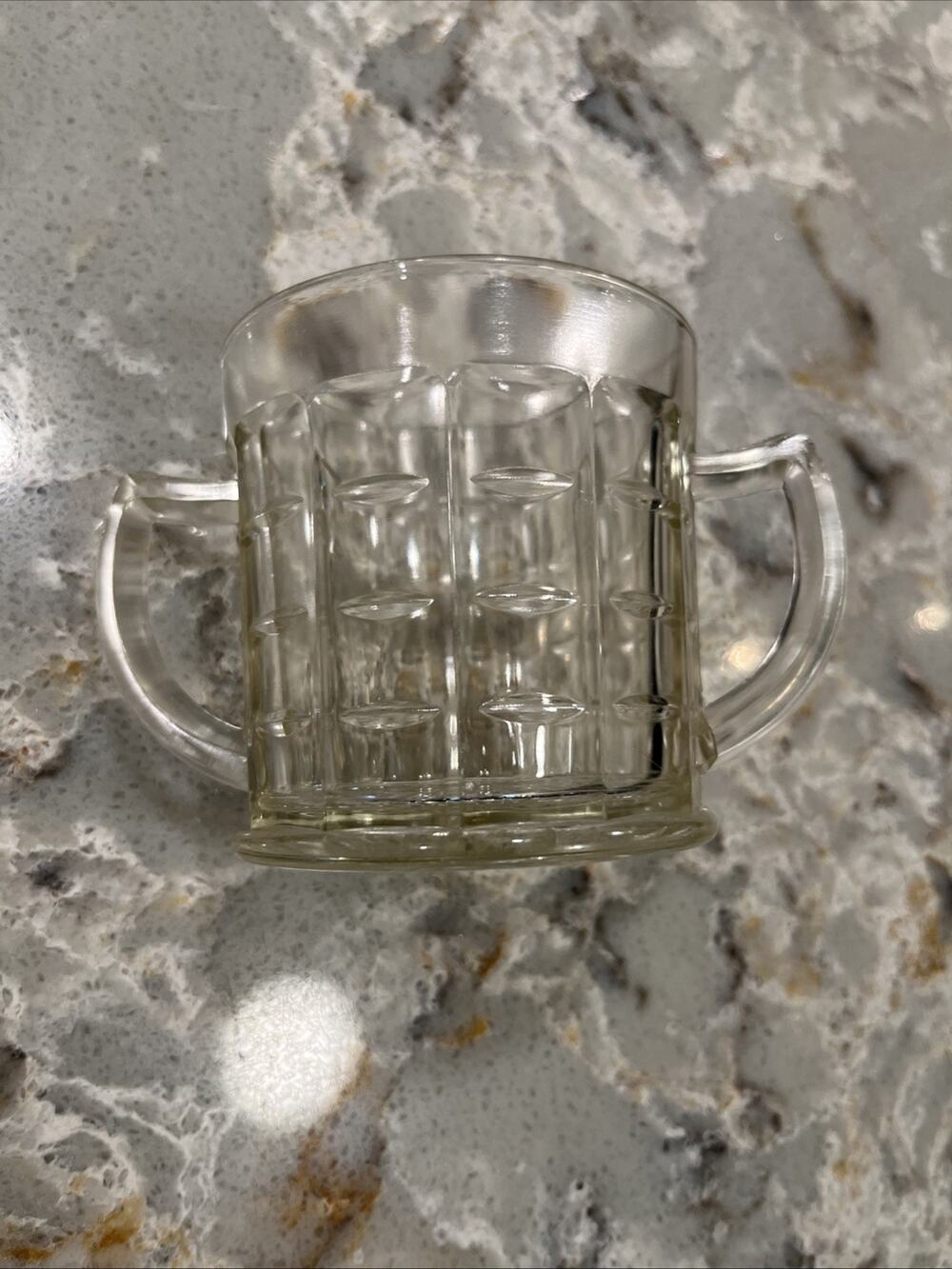 Hazel Atlas‎ Colonial Block Glass Open Sugar Bowl Depression Era Vintage